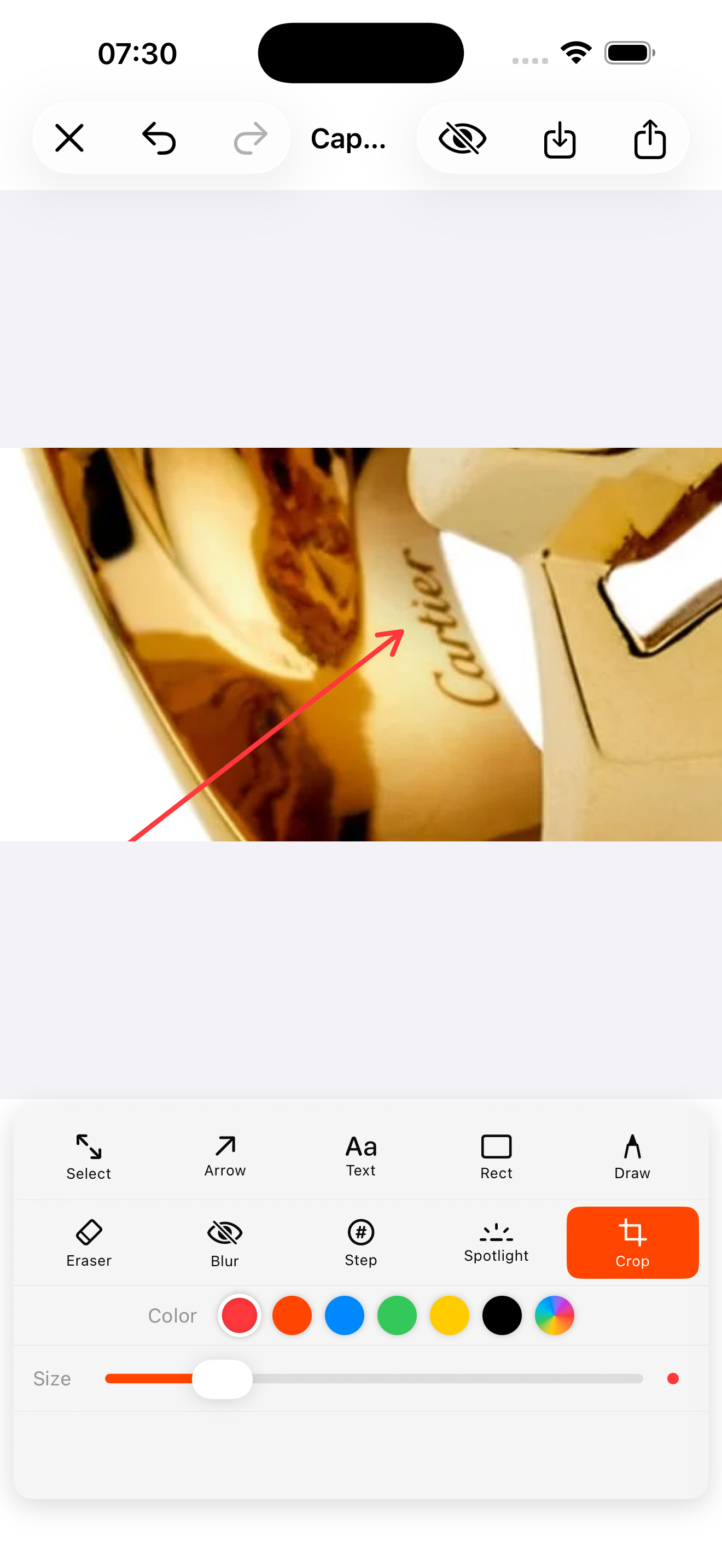 Cappio pijl annotatie